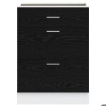 Moderne cabinet de cuisine sweety meuble de cuisine bas riga ch�ne noir 60x46x815 cm bb59
