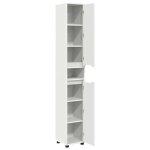 Moderne cabinet de salle de bain solomoon armoire wc avec �tag�re blanc 305x30x195 cm mm1176