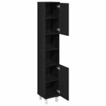 Moderne cabinet de salle de bain solomoon armoire wc avec porte ch�ne noir 30x30x179 cm mm1008