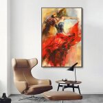 Moderne danse ballerine fille toile peinture abstraite affiches et impressions mur art photo avec cadre ...