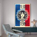 Moderne graffiti art affiche libert� �galit� fraternit� toile peinture chambre salon d�coration murale ...