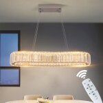 Le lustre ovale de cristal dor - suspension contemporaine pour salle � manger
