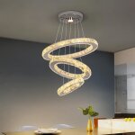 Moderne k9 cristal led chandelier clairage domestique chrome lustre chandeliers plafond diy pendentif ...