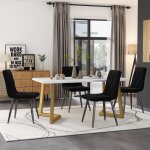 Table à manger moderne avec 4 chaises en velours noir - oem - salle à manger - 4 places - rectangulaire ... Table à manger moderne avec 4 chaises en velours noir - oem - salle à manger - 4 places - rectangulaire ...