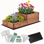 Modo24 carr� potager sur�lev� en bois 2 niveaux en cascade 18x30x63 cm jardin / terrasse kit jardinier ...