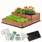 Modo24 carr� potager sur�lev� en bois 2 niveaux en cascade 18x60x63 cm jardin / terrasse kit jardinier ...