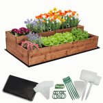 Modo24 carr� potager sur�lev� en bois 2 niveaux en cascade 27x117x63 cm jardin / terrasse kit jardinier ...