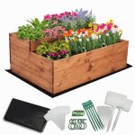 Modo24 carr� potager sur�lev� en bois 2 niveaux en cascade 36x90x63 cm jardin / terrasse kit jardinier ...