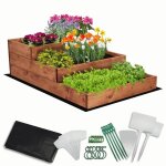 Modo24 carr� potager sur�lev� en bois 3 niveaux en cascade 27x60x93 cm jardin / terrasse kit jardinier ...