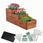 Modo24 carr� potager sur�lev� en bois 3 niveaux en cascade 36x30x93 cm jardin / terrasse kit jardinier ...