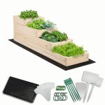 Modo24 carr� potager sur�lev� en bois 4 niveaux en cascade 36x30x120 cm jardin / terrasse kit jardinier ...