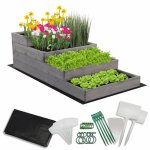 Modo24 carr� potager sur�lev� en bois 4 niveaux en cascade 36x60x120 cm jardin / terrasse kit jardinier ...