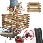 Modo24 composteur de jardin en bois 600 l composteur bois impr�gn� modulable 70x100x100 cm montage sans ...