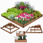 Modo24 potager sur�lev� bois 36x119x119 cm jardini�re balcon / terrasse pour herbes l�gumes kit jardinier ...