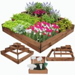 Modo24 potager sur�lev� bois 45x119x119 cm jardini�re balcon / terrasse pour herbes l�gumes kit jardinier ...