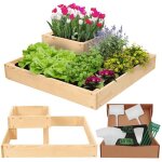 Modo24 potager sur�lev� bois zp08 18x62x62 cm jardini�re balcon / terrasse pour herbes l�gumes kit jardinier ...