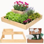 Modo24 potager sur�lev� bois zp08 18x62x62 cm jardini�re balcon / terrasse herbes et l�gumes kit jardinier ...