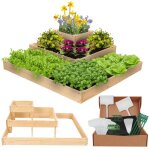 Modo24 potager sur�lev� bois zp08 27x92x92 cm jardini�re balcon / terrasse pour herbes l�gumes kit jardinier ...