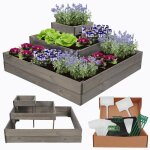 Modo24 potager sur�lev� bois zp08 36x92x92 cm jardini�re balcon / terrasse pour herbes l�gumes kit jardinier ...