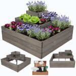 Modo24 potager sur�lev� bois zp08 45x92x92 cm jardini�re balcon / terrasse pour herbes l�gumes kit jardinier ...