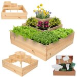 Modo24 potager sur�lev� bois zp08 45x92x92 cm jardini�re balcon / terrasse pour herbes l�gumes kit jardinier ...