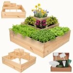 Modo24 potager sur�lev� bois zp08 45x92x92 cm jardini�re pour jardin herbes et l�gumes kit jardinier ...