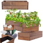 Modo24 zp06 jardini�re sur�lev�e bac potager bois de pin massif pour jardin et terrasse ext�rieur 18x103x60 ...