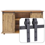 Mogod 2m rail porte coulissante accessoires de quincaillerie de rail darmoire de cuisine noir kit coulissant ...