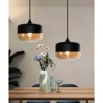 Mogod 2x moderne lustre en verre e27 luminaire plafonde vintage abat - jour ambre noir Ø25cm - style ... Mogod 2x moderne lustre en verre e27 luminaire plafonde vintage abat - jour ambre noir Ø25cm - style ...