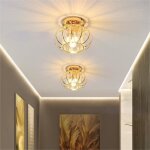 Mogod 2x plafonnier cristal e27 luminaire lampe de plafond moderne - lustre en cristal mtal dor pour ...