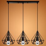 Mogod 3 tte diamant lustre suspension rtro vintage industrielle e27 plafonnier lampe de plafond
