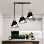 Mogod 3 têtes lustre contemporain à long pôle noir suspension forme de badminton Ø25cm Éclairage luminaire ... Mogod 3 têtes lustre contemporain à long pôle noir suspension forme de badminton Ø25cm Éclairage luminaire ...