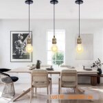 Mogod 3pcs lustre suspension pendentif vintage en fer plafonnier luminaire industriel design simple