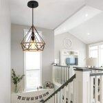 Mogod lustre cage suspension luminaire en m�tal design vintage e27 25cm lampe int�rieur pour salon