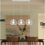 Mogod lustre moderne 3 lampes suspension cage en fer blanc e27 lumire plafonnier clairage de cuisine ...