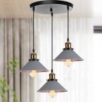 Mogod lustre plafonnier 3 lampes suspension luminaire en métal gris style moderne pour cuisine bureau ... Mogod lustre plafonnier 3 lampes suspension luminaire en métal gris style moderne pour cuisine bureau ...