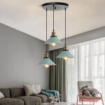 Mogod lustre suspension vintage luminaire à disque 3 têtes Ø22cm - forme chapeau e27 plafonnier - vert ... Mogod lustre suspension vintage luminaire à disque 3 têtes Ø22cm - forme chapeau e27 plafonnier - vert ...