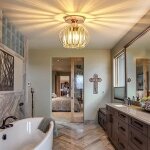 Mogod plafonnier cristal e27 luminaire lampe de plafond moderne - lustre en cristal mtal or rose pour ...