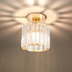 Mogod plafonnier en cristal moderne cylindrique Ø15cm * 18cm mini plafonnier doré e27 lustre rond pour ... Mogod plafonnier en cristal moderne cylindrique Ø15cm * 18cm mini plafonnier doré e27 lustre rond pour ...