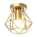 Mogod plafonnier industriel cage forme diamants �16cm mini lustre suspension vintage r�tro en m�tal fer ...