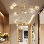 Mogod plafonnier luminiare vintage industrielle 2pcs - 6 spot lustre clairage rtro dor pour chambre ...