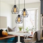 Mogod suspension filaire ajustable industriel 3 lampes lustre plafonnier cage forme diamant en fer noir ... Mogod suspension filaire ajustable industriel 3 lampes lustre plafonnier cage forme diamant en fer noir ...