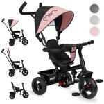 Momi iris ? tricycle b�b� 5?en?1 �volutif ? 9?5?ans ? si�ge pivotant 360� ? arceau amovible ? panier ...