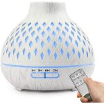 Aistuo diffuseur dhuiles essentielles & humidificateur ultrasonique 400 ml ? 7 led blanc
