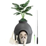 Mondeer bac � liti�re cach� avec plante artificielle maison chat 2en1 avec filtre charbon 2 pelles + ...