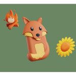 Porte - monnaie sans contact - money walkie - coque renard - blanc - enfant - mixte