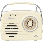 Mono 1965 radio portable r�tro avec batterie design vintage compact couleur beige