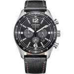 Montre - aciercuir noir - citizen - ca4654 - 04e