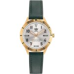 Montre - adidas - fashion edition three aofh22508 - quartz - cuir vert - 36 mm argent