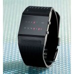 Montre binaire - future line - homme - bracelet plastique - couleur noire - tendance Montre binaire - future line - homme - bracelet plastique - couleur noire - tendance